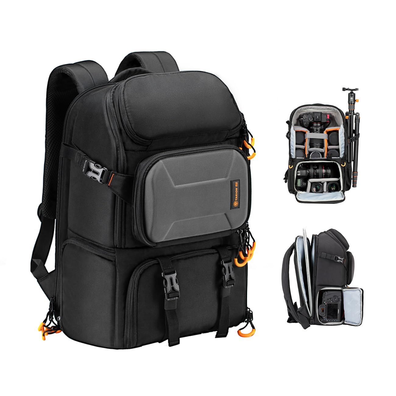 TARION 15L Camera Backpack Large - Camera Bag with 15.6" Laptop Compartment Tripod Holder Waterproof Raincover Outdoor Photography Hiking Travel