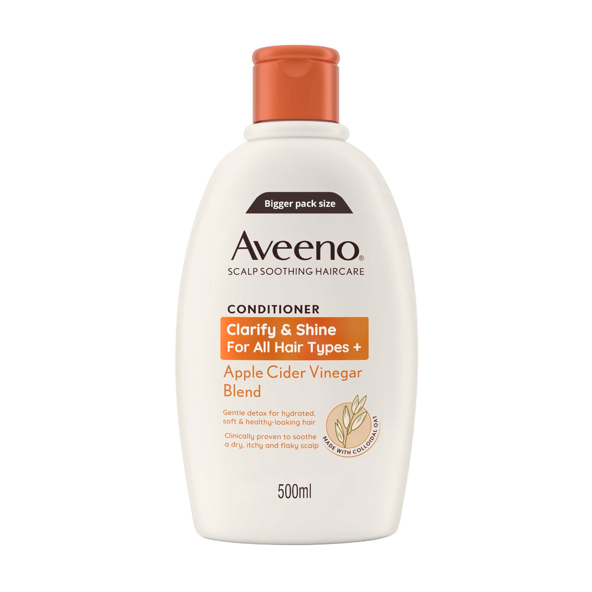 Aveeno Scalp Soothing Haircare Clarify & Shine Conditioner, Apple Cider Vinegar Blend, for All Hair Types, Soothes Dry, Itchy & Flaky Scalp,