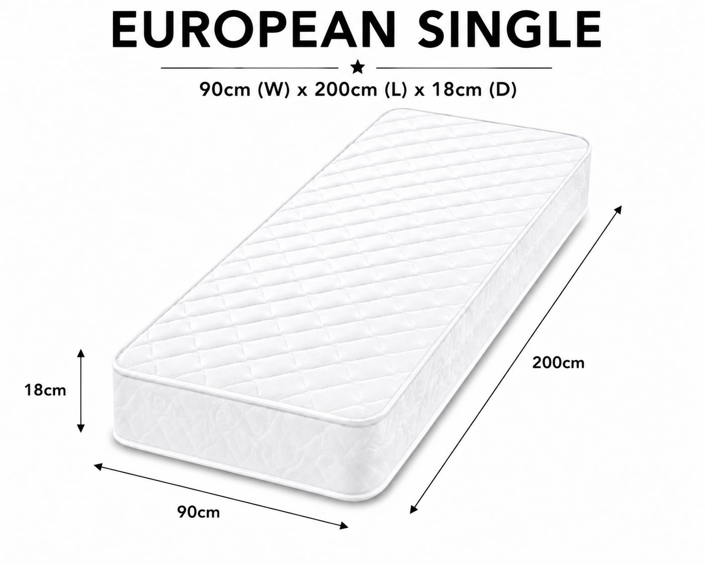 Starlight Beds CoolTouch Sprung European Single Mattress