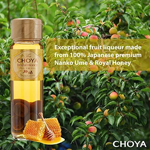Choya - Ume Fruit Liqueur - Royal Honey Syrup Liqueur - Authentic Japanese Umeshu - Notes of Almond & Honey - Ideal for Cocktail Making - 70cl with 100% Natural honey.