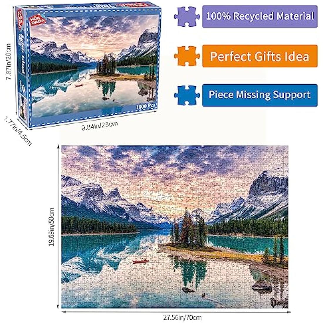 Spirit Island Jigsaw Puzzles for Adults 1000 Piece Maligne Lake 1000 Piece Jigsaw Puzzles for Adults Gifts