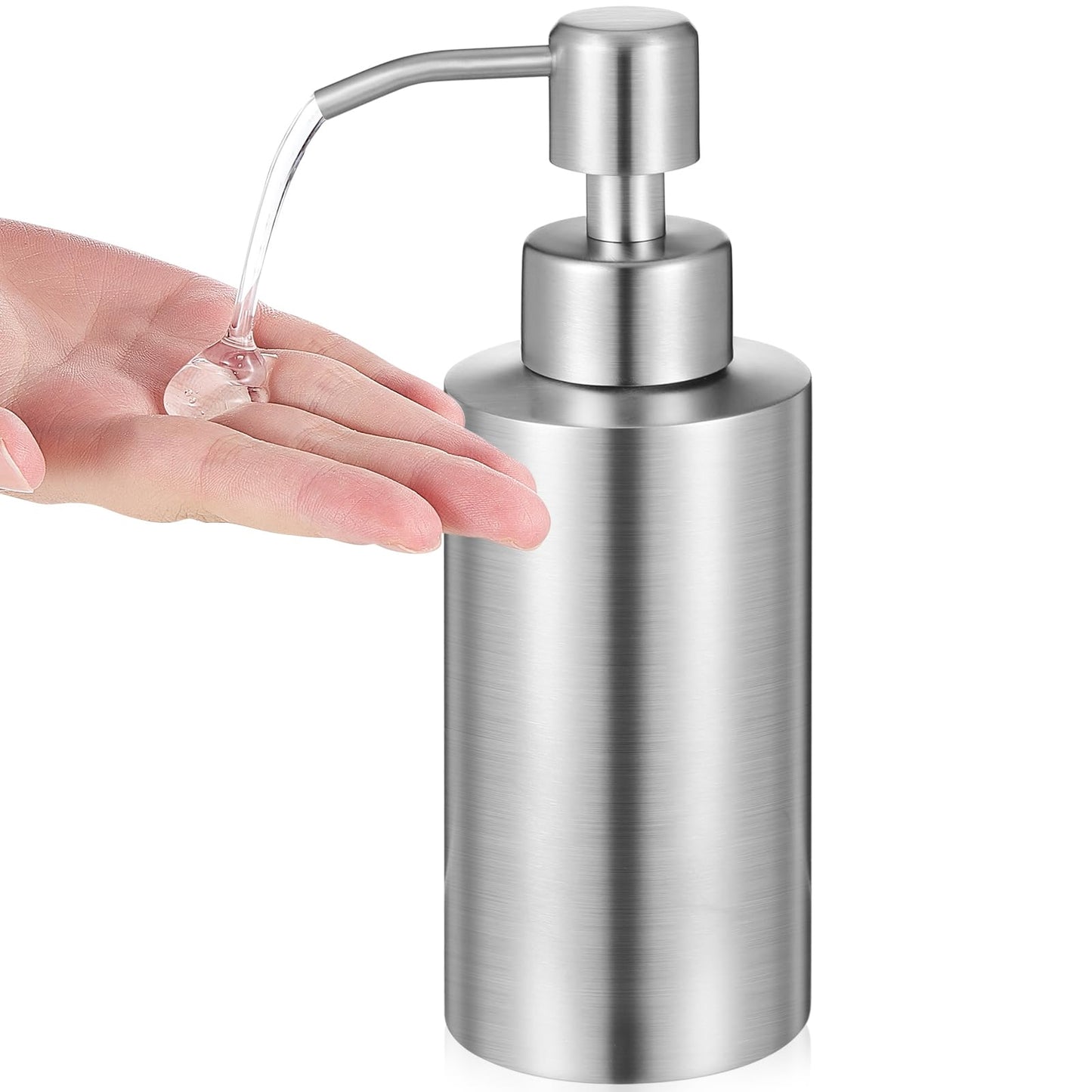 Cabilock Stainless Steel Soap Dispenser 250ml Empty Bottles Metal Refillable Soap Dispenser Shampoo Bottle for Liquids Skincare Lotion Cosmetic