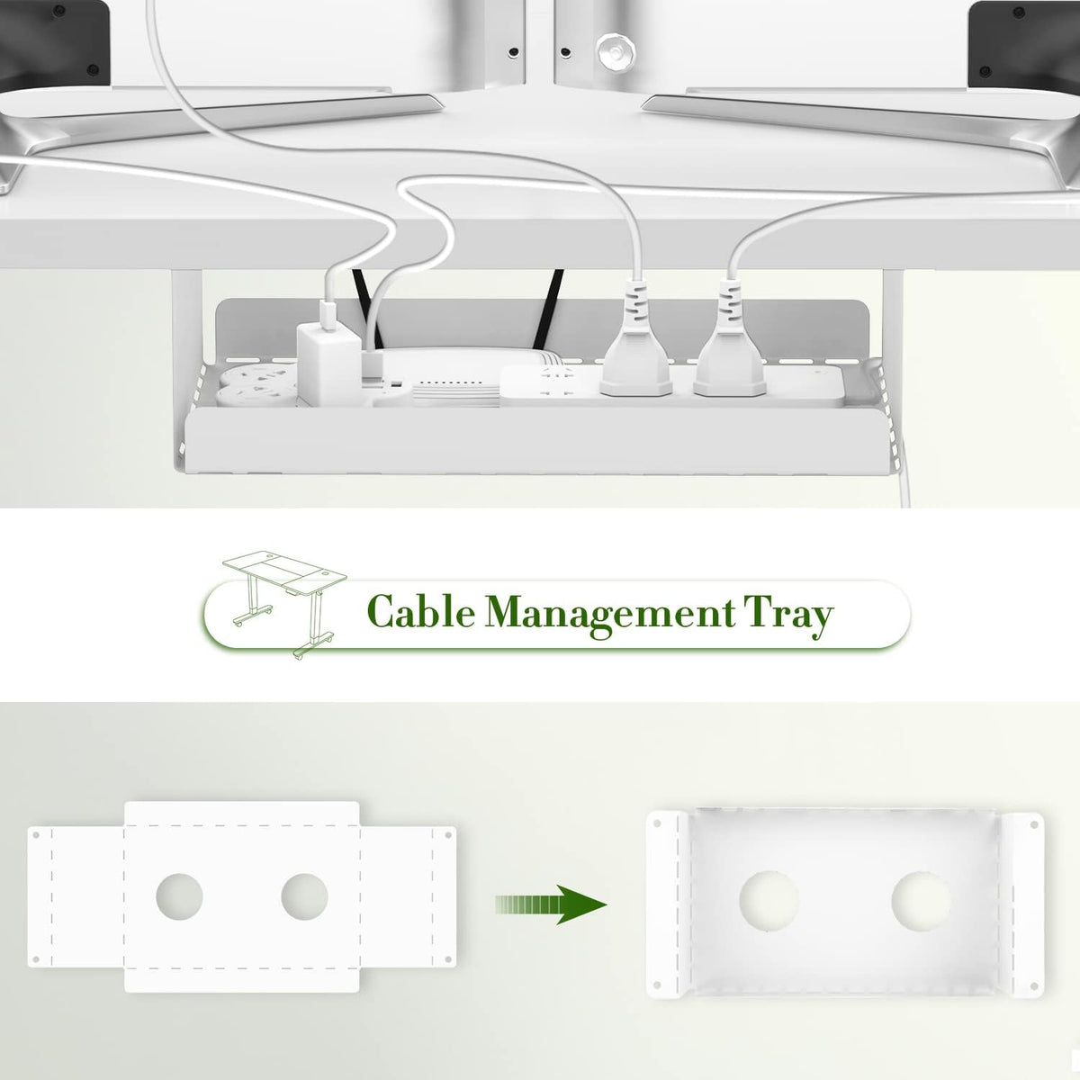 JUMMICO Electric Standing Desk 140x70 cm with Charging Port, Height Adjustable Computer Desk with Cable Tray,Ergonomic Sit Stand up Desk Rising Table