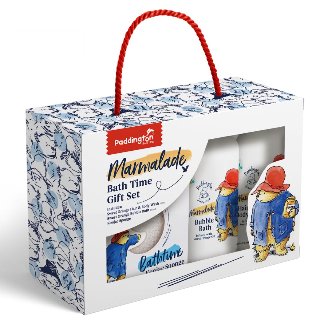 Good Bubble Paddington Bear Bath Time Gift Set - Marmalade Bubble Bath 250ml and Hair and Body Wash 250ml - with a Cleansing Sponge - Cruelty Free and