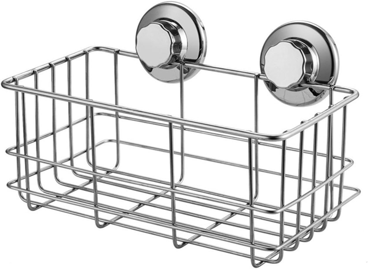 iPEGTOP Strong Suction Cups Deep Shower Caddy Bath Shelf Rust-Free Stainless Steel Basket Shampoo Conditioner Holder for Bathroom Kitchen Tidy
