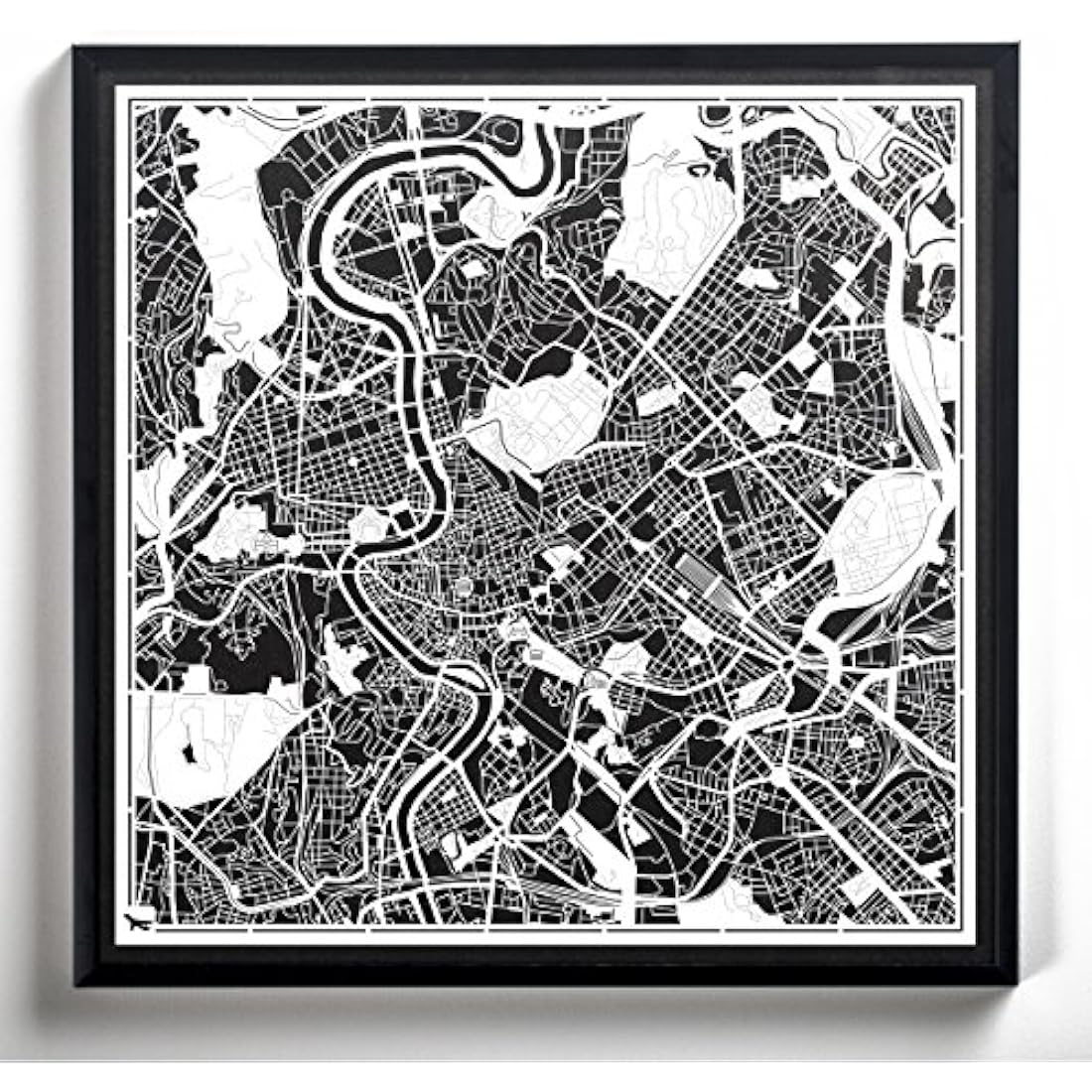 O3 DESIGN STUDIO Rome Paper Cut Map White 30x30 cm Paper Art