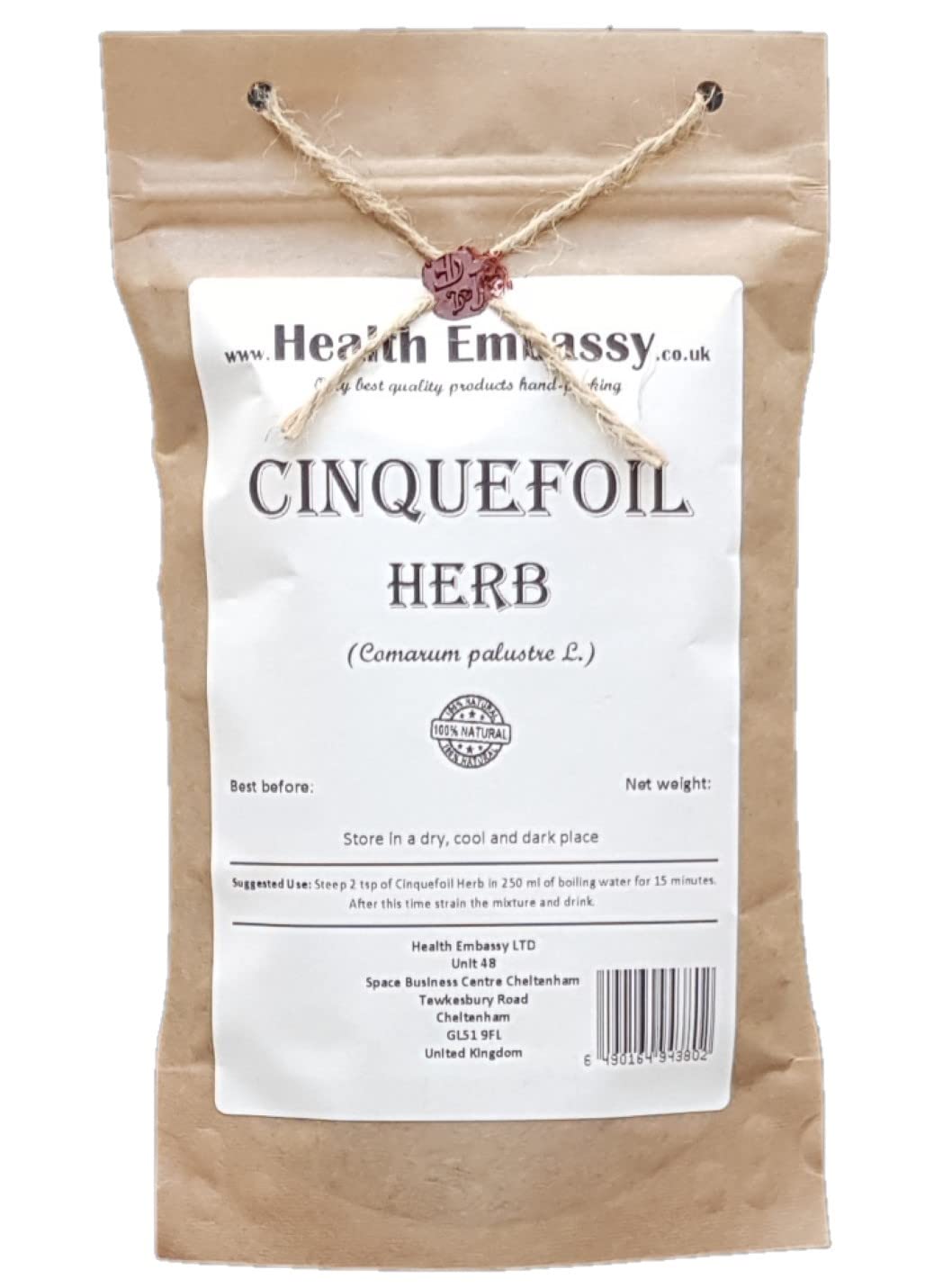 Health Embassy Cinquefoil Herb Tea | Comarum palustre L | 100 g