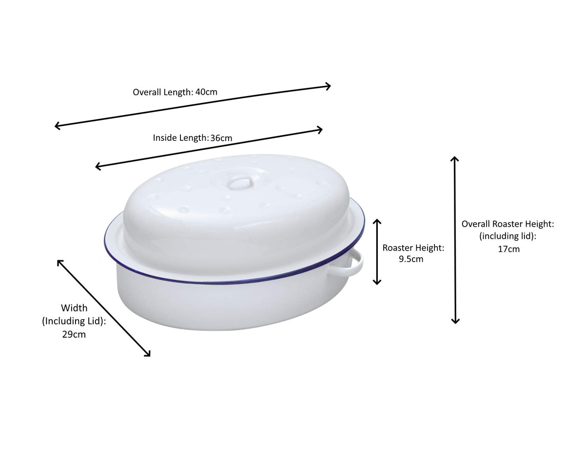 Enamel Oval Roaster Dish Tray - 36cm