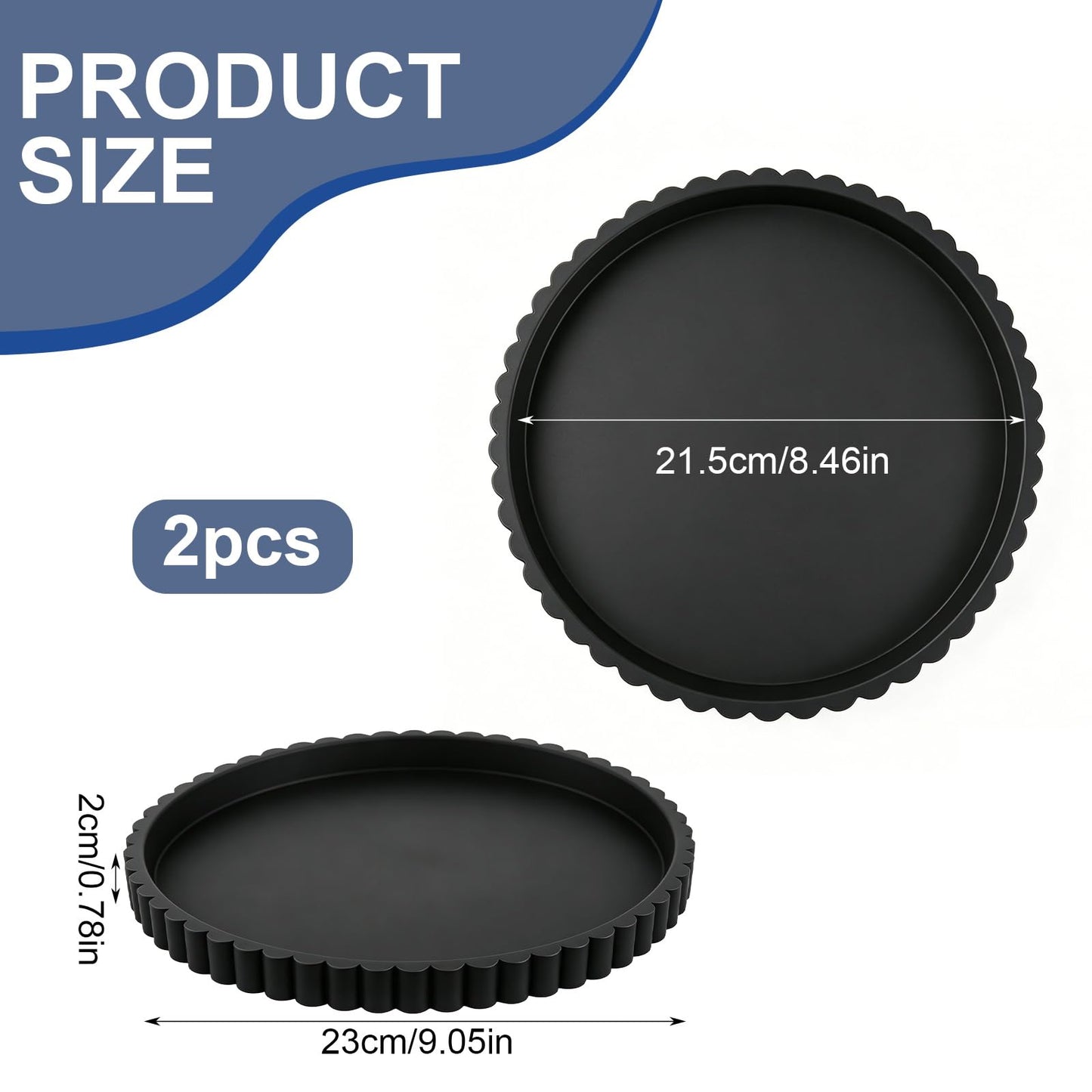 2 Pcs Silicone Bathroom Tray, Round Decorative Tray Wavy Perfume Tray for for Bathrooms, Kitchens, Living Rooms and Bedrooms（9 Inches） (Black)