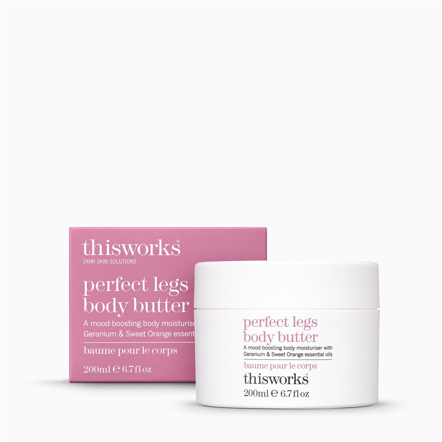 This Works Perfect Legs Body Butter, 200 ml - Body Lotion with Mood-Boosting Geranium and Orange Essential Oils - Nourishing Body Moisturiser with