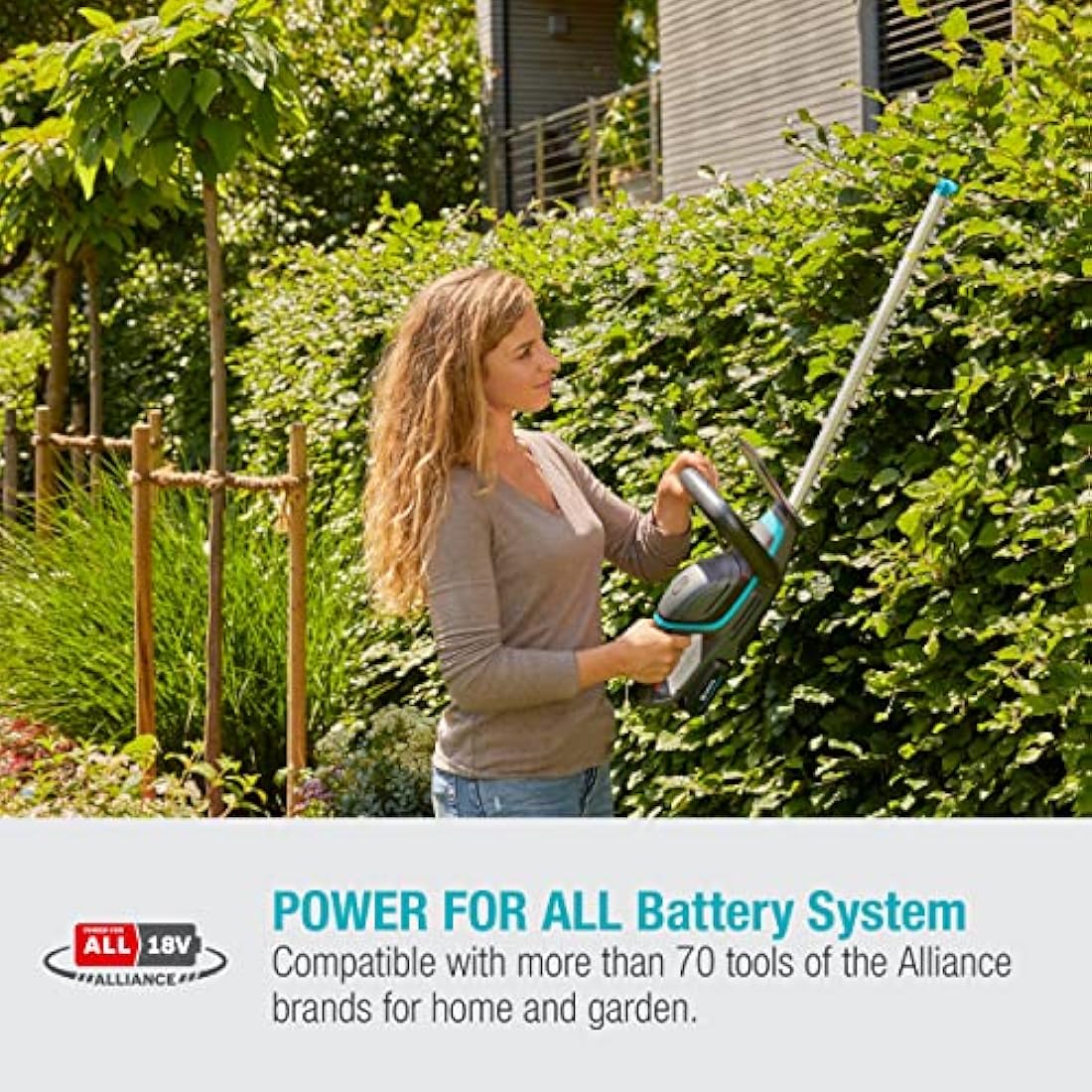 Gardena Battery Hedge Trimmer ComfortCut 60 18V P4A without battery: Hedge trimmer with ergonomic handle & impact protection, light in weight for easier handling, including 18 V P4A battery (14731-20)