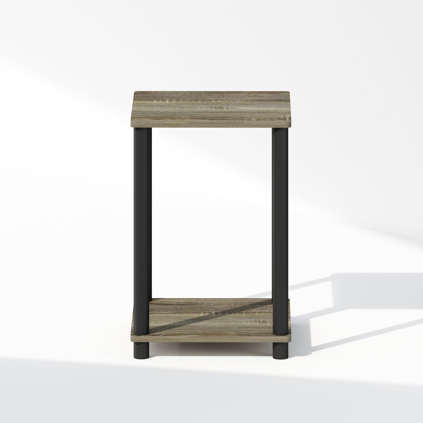 Furinno TURN-N-TUBE Night Stand, 2-Tier Open Shelf Design Nightstand, Toolless Bedside Table, End Table, Side Table, for Bedroom, Living Room