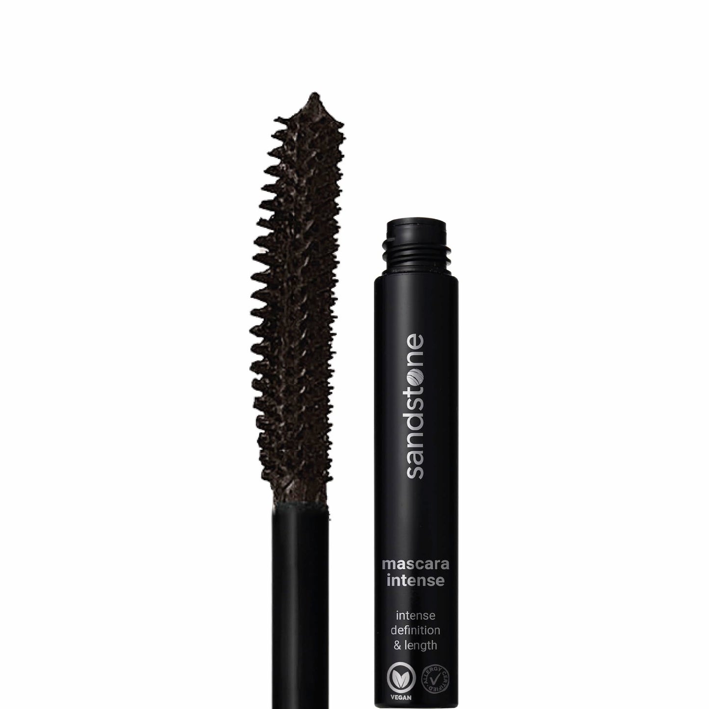 Sandstone Scandinavia Mascara Intense for Sensitive Eyes - Hypoallergenic, Smudge-Proof & Sweat-Resistant - Intense Volume & Length - Fragrance-Free,