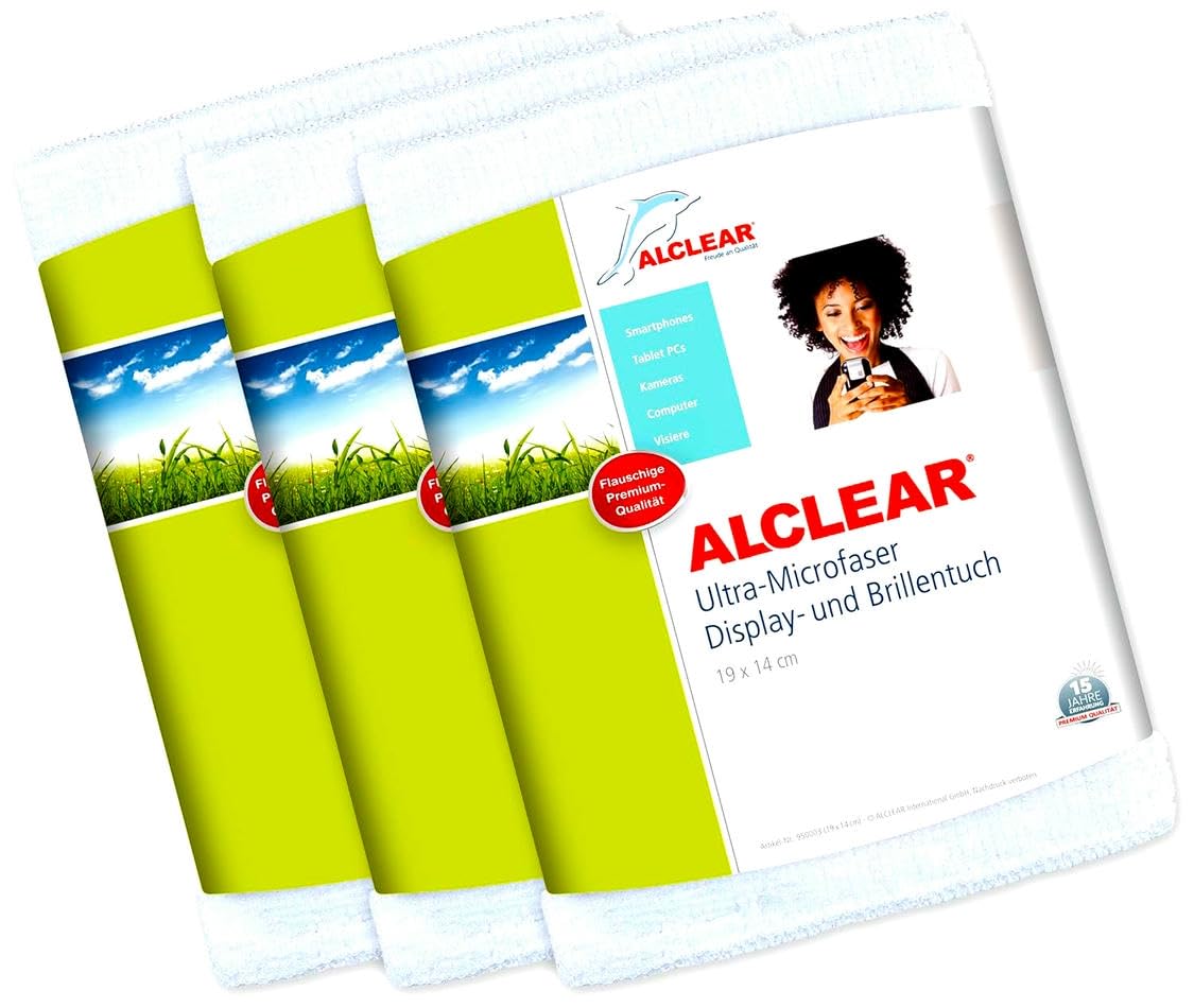 ALCLEAR 950003i_3 Special Display Cloths Ultra Microfibres 19 x 14 cm Set of 3 White