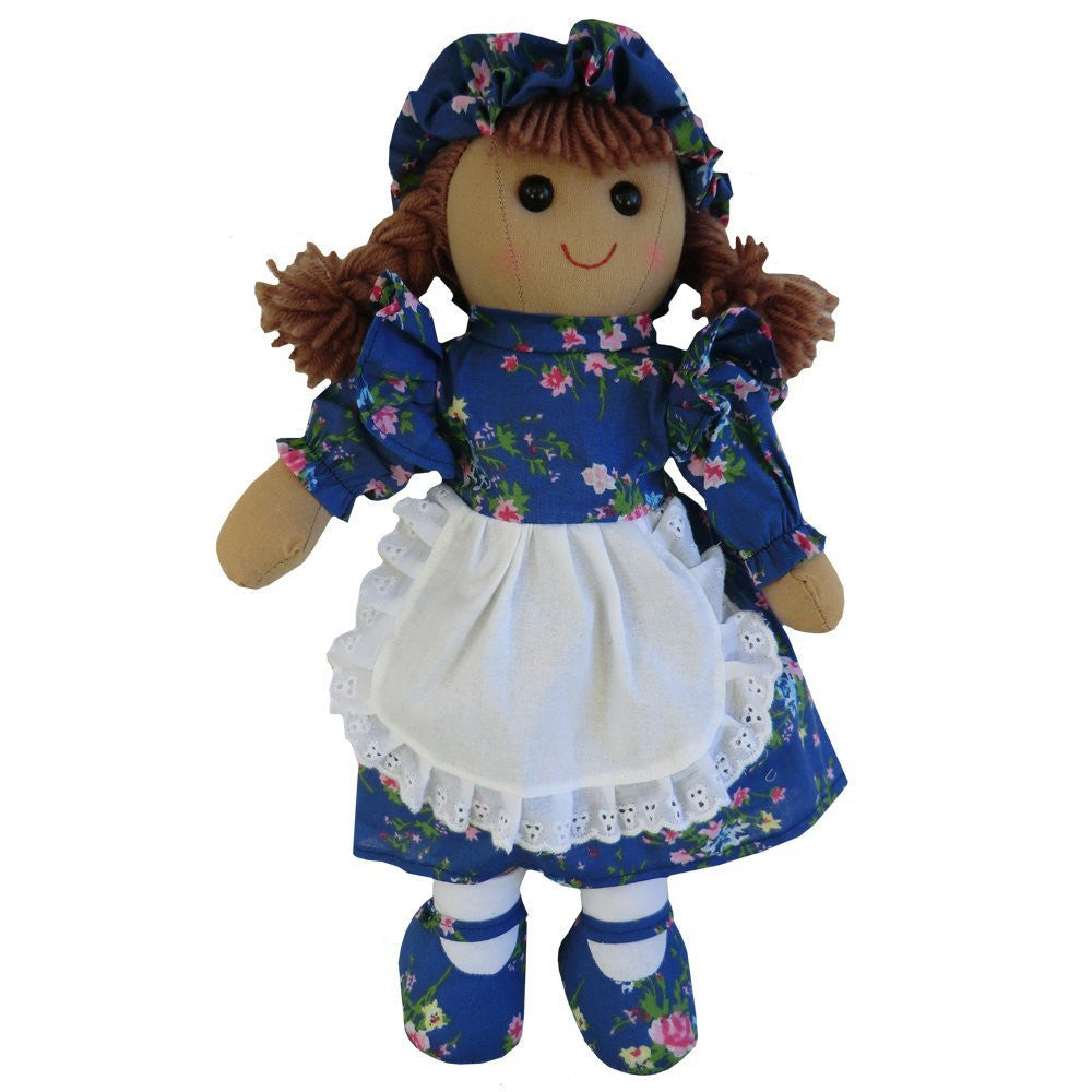 powell craft  blue floral rag doll medium