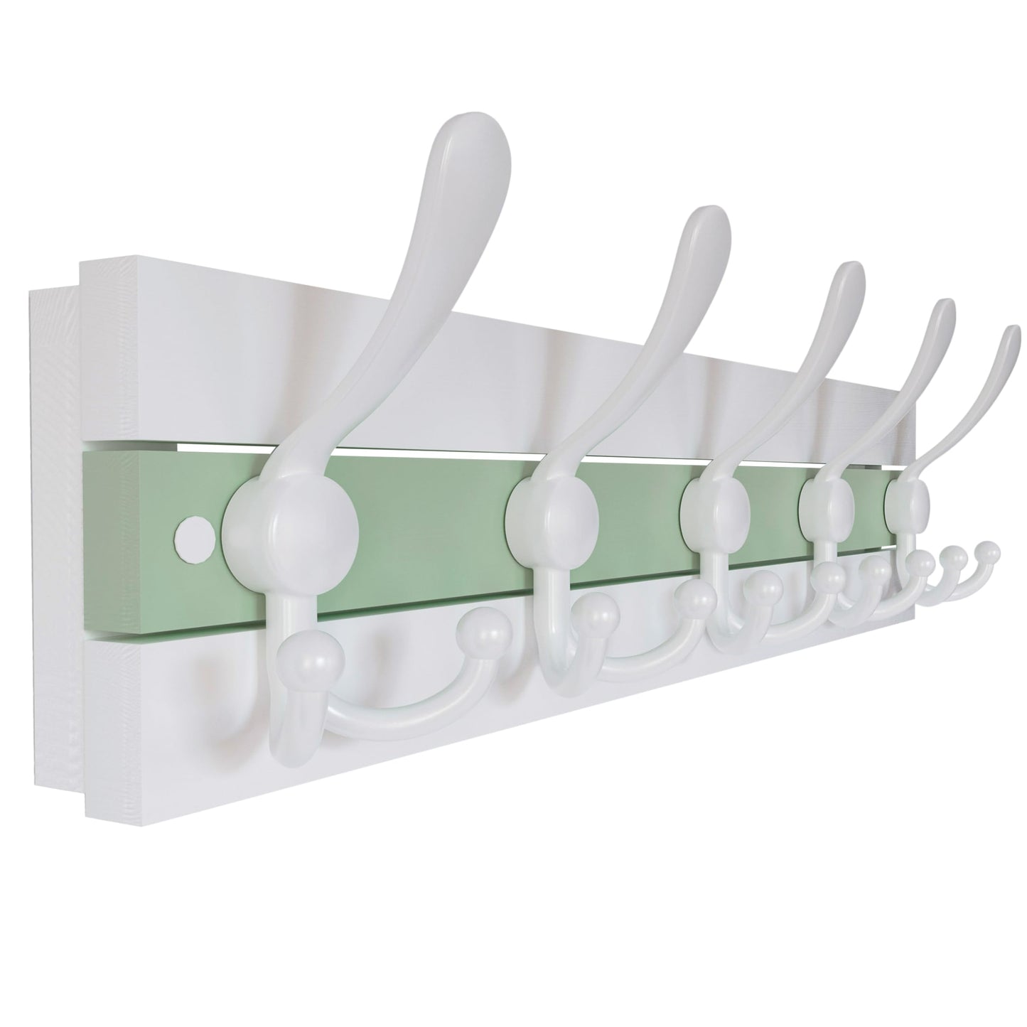 SKOLOO Coastal Wall Mounted Coat Rack - 16-7/8" Beach House Entryway Wooden Coat Hook with 5 Hooks for Hanging Coats, Hats or Towels