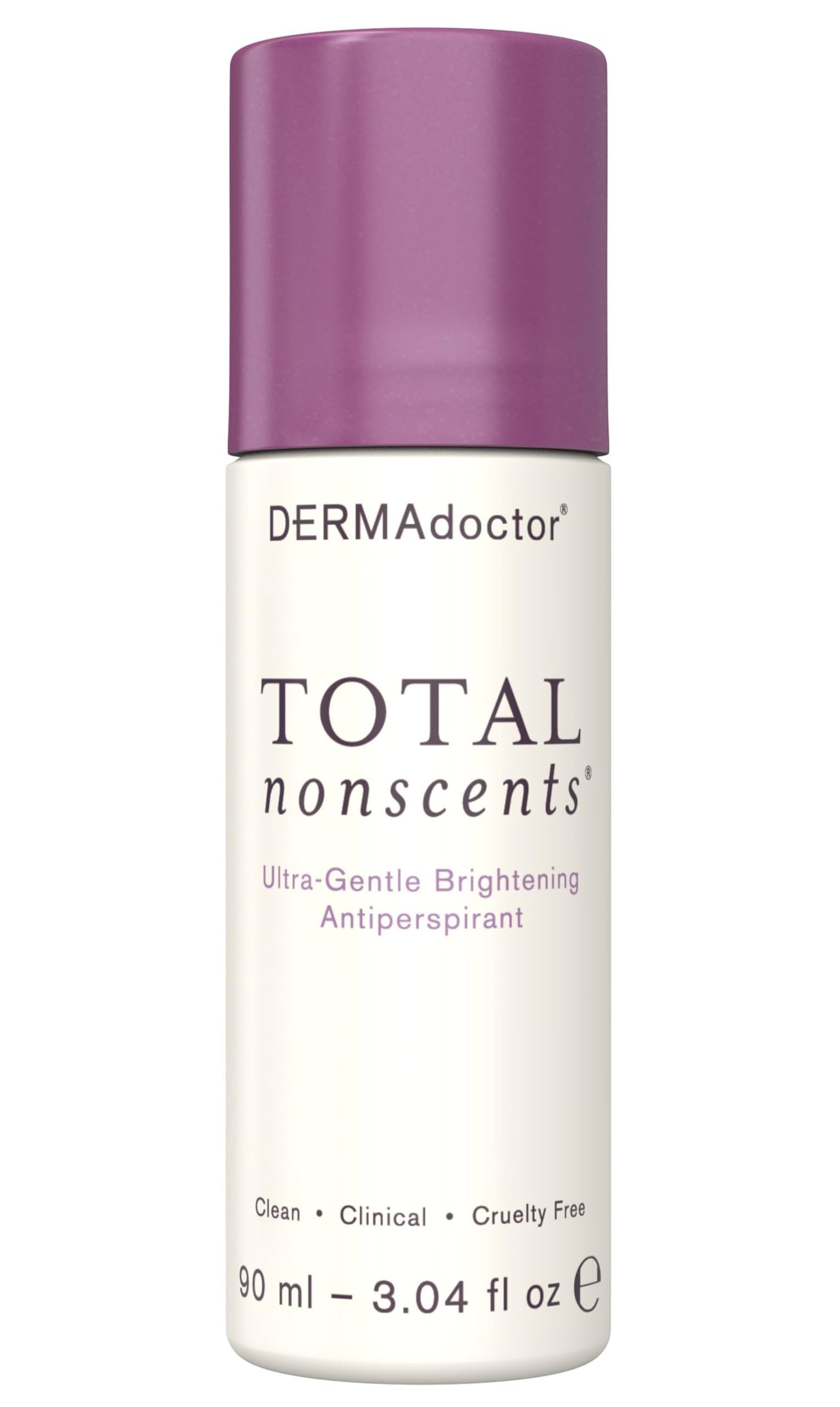 DERMAdoctor Total Nonscents Ultra Gentle Antiperspirant, Protects Against Wetness and Odor No burning, Itching or White Residue, Quick Dry 90ml