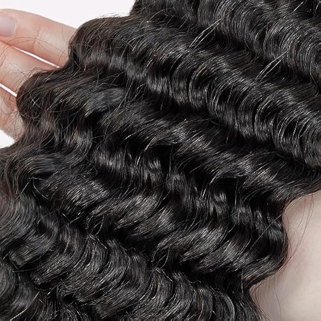 Double Drawn Human Hair Extensions For Braiding Human Hair Braiding Hair For Micro Braids 20 Inch Human Hair Bulks For Braiding No Weft Same Thick From Root To Ends Braids Deep Wave 1b 100g（50g x 2）
