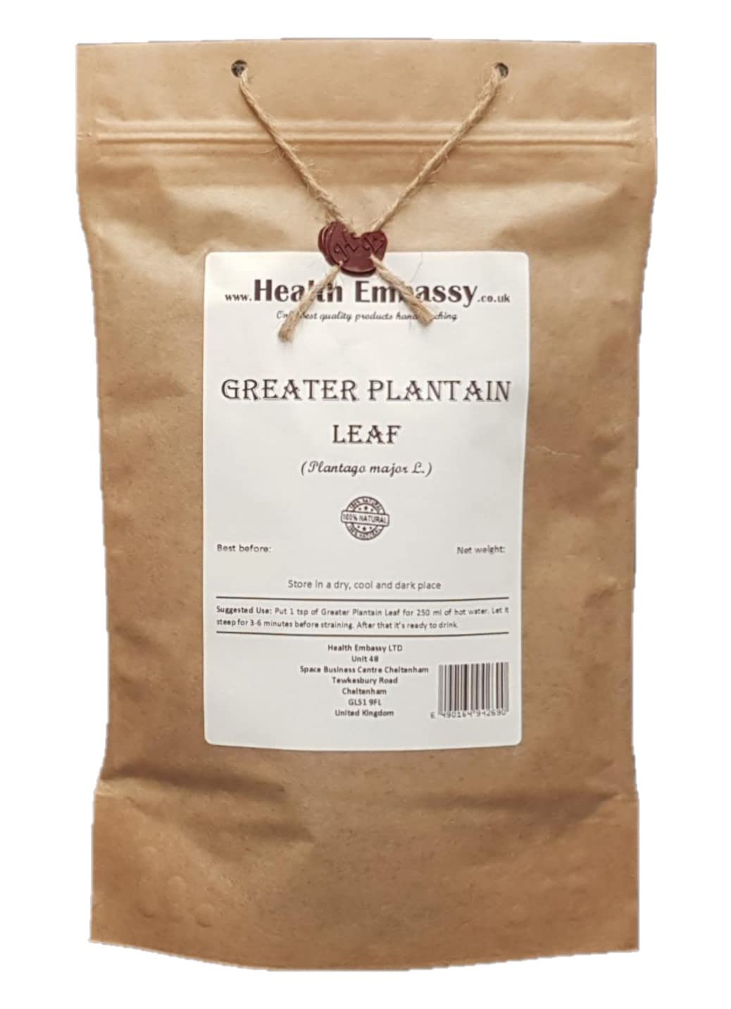 Health Embassy Greater Plantain Leaf (Plantago Major L) (100g)