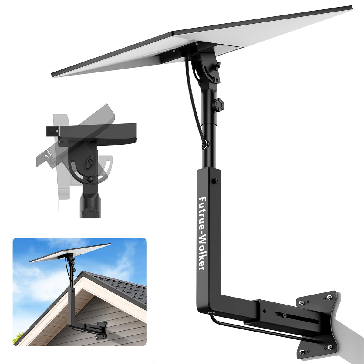Futrue-Wolker Starlink Mount for Gen 3, Angle-Adjustable Starlink Gen 3 Mount Starlink Standard Wall Mount with Retractable Arm for Gen 3 Starlink