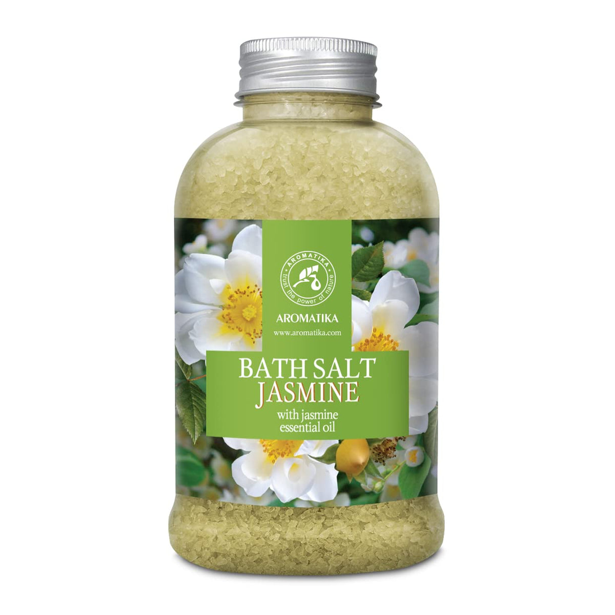 Bath Sea Salt Jasmine 600g - Bath Salts with Jasmine Essential Oil for Bath Soak - Relaxing Bath - Body Care - Muscle Relaxation - Good Sleep -