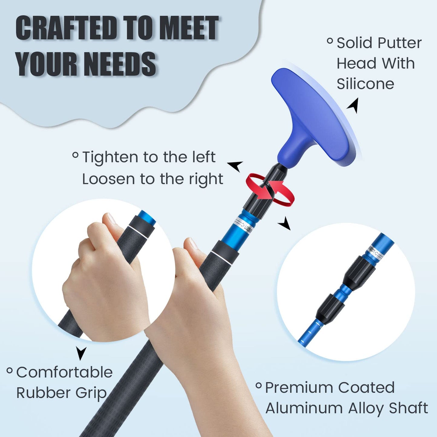 ToVii Golf Putter, 2 Pack Mini Golf Putter Kids Golf Putter for Men Women Two-Way Right or Left Handed Mini Golf Clubs Junior Golf Putter with