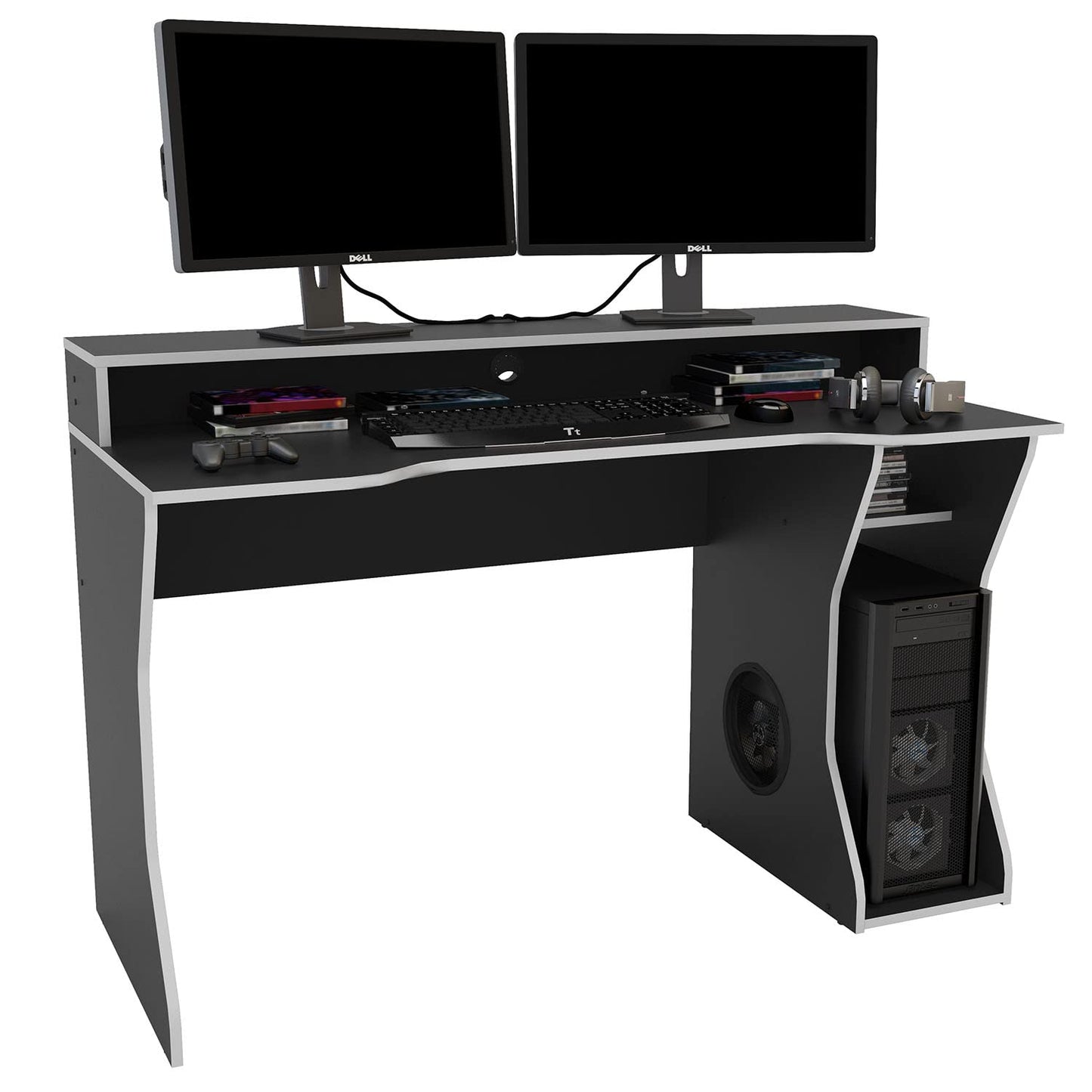 Birlea Enzo Gaming desk, black & Silver