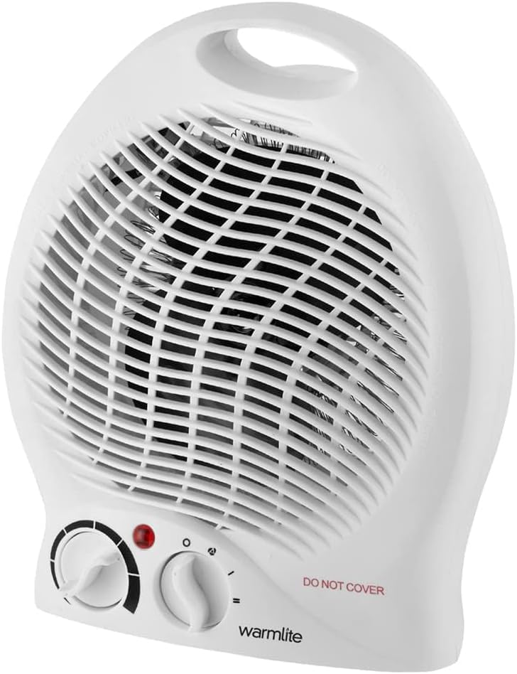 Warmlite Thermo Fan Heater with 2 Heat Settings and Overheat Protection, White, 2000 W, new