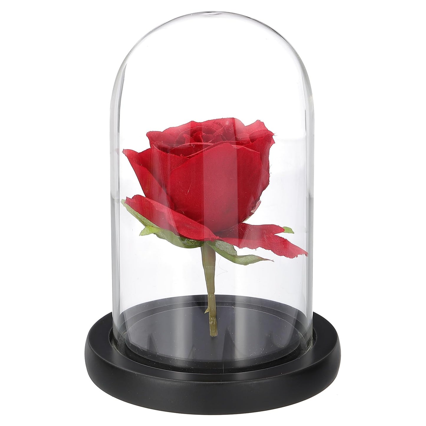 sourcing map Glass Cloche Display Dome, 6.2" x 3.9" Glass Dome Display Case Wood Base Tabletop Jar Case Decorative Bell Jar for Plant Home Decor