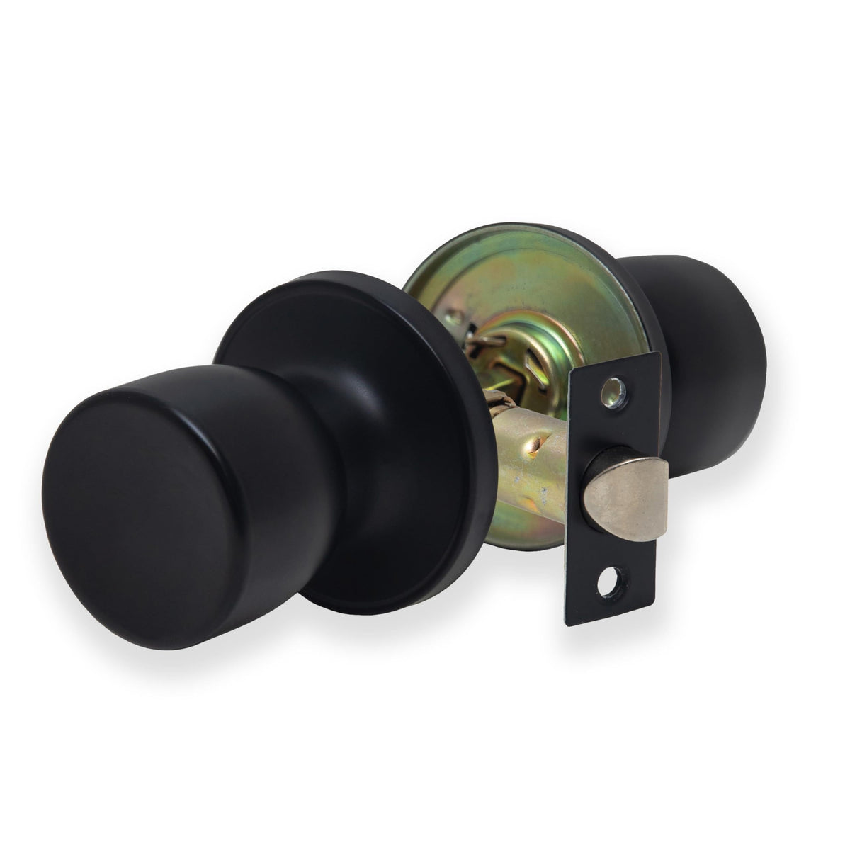 XFORT Tulip Passage Knob Set Matt Black, Door Knob for Internal Wooden Doors.