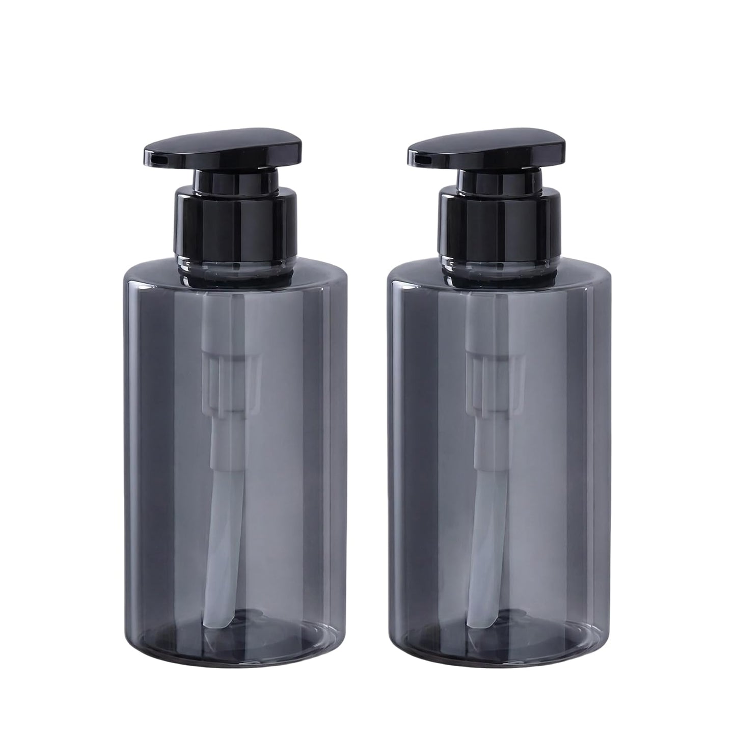ASTRQLE 2Pcs 300ml/10oz Grey Refillable Plastic Soap Dispenser Pump Bottles