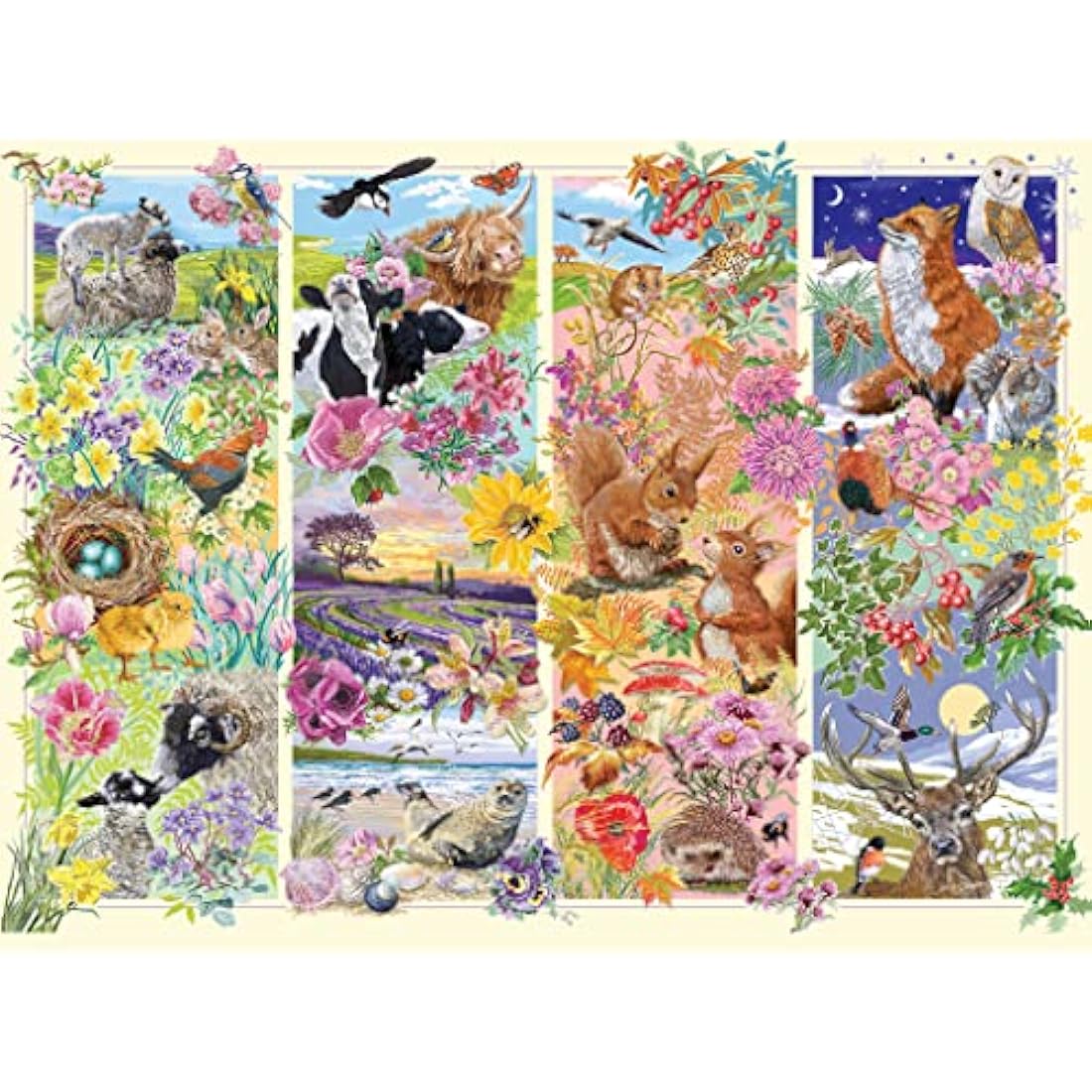 Gibsons Through the Seasons 1000 Piece Jigsaw Puzzle for Adults| Nature Wildlife Puzzle | Sustainable Premium 100% Recycled Board | Great Gift | Gibsons Games