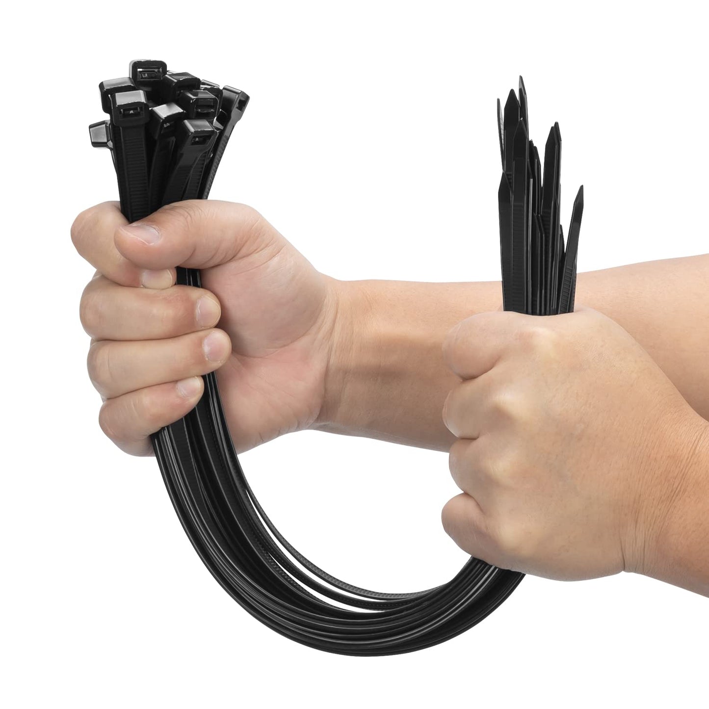 XINGO 100 PCS Black Cable Ties Heavy Duty, 400mm x 9mm Long with 80 KGS Ultra Strong Tensile Strength, Large UV Resistant Cable Ties Extra Long Tie