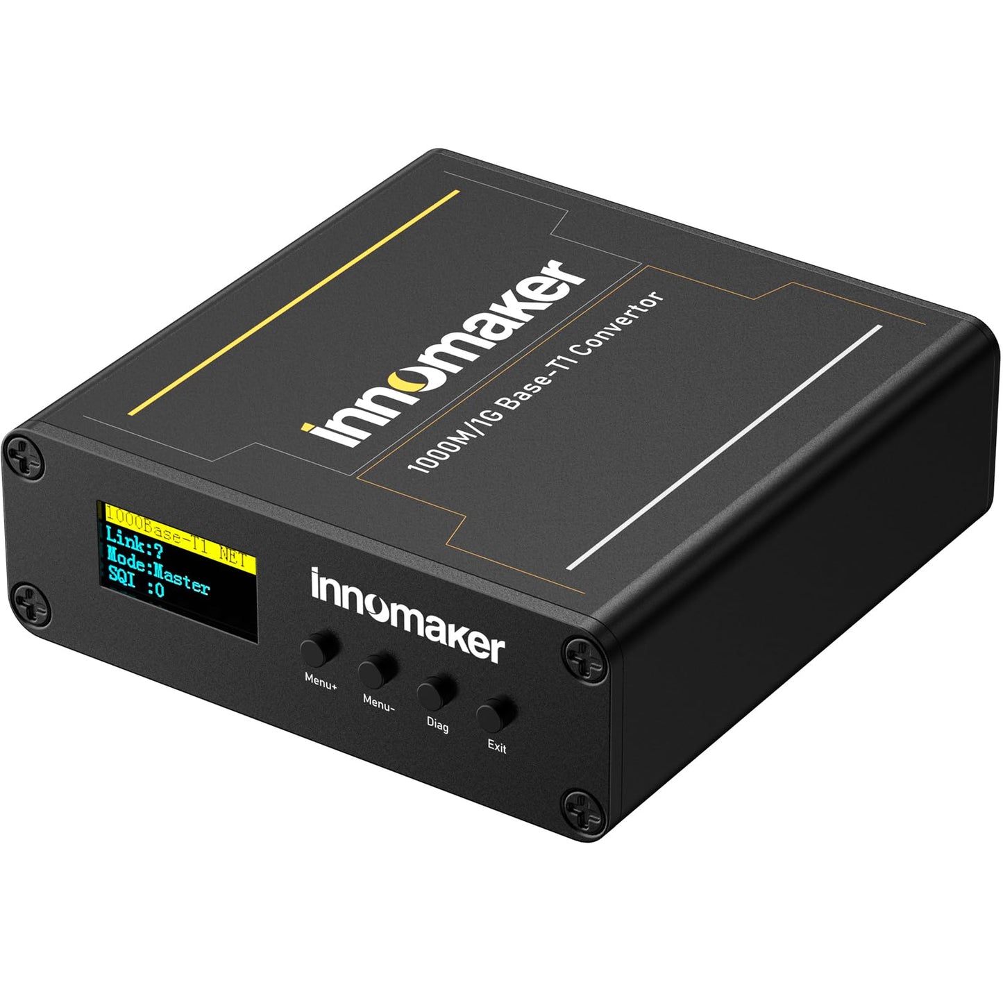 innomaker 1000BASE Ethernet Media Converter, 2-Wire Ethernet 1000BASE-T1 to 1000BASE-TX, Automotive IEEE 1000BASE-T1 Compliant with OLED Screen