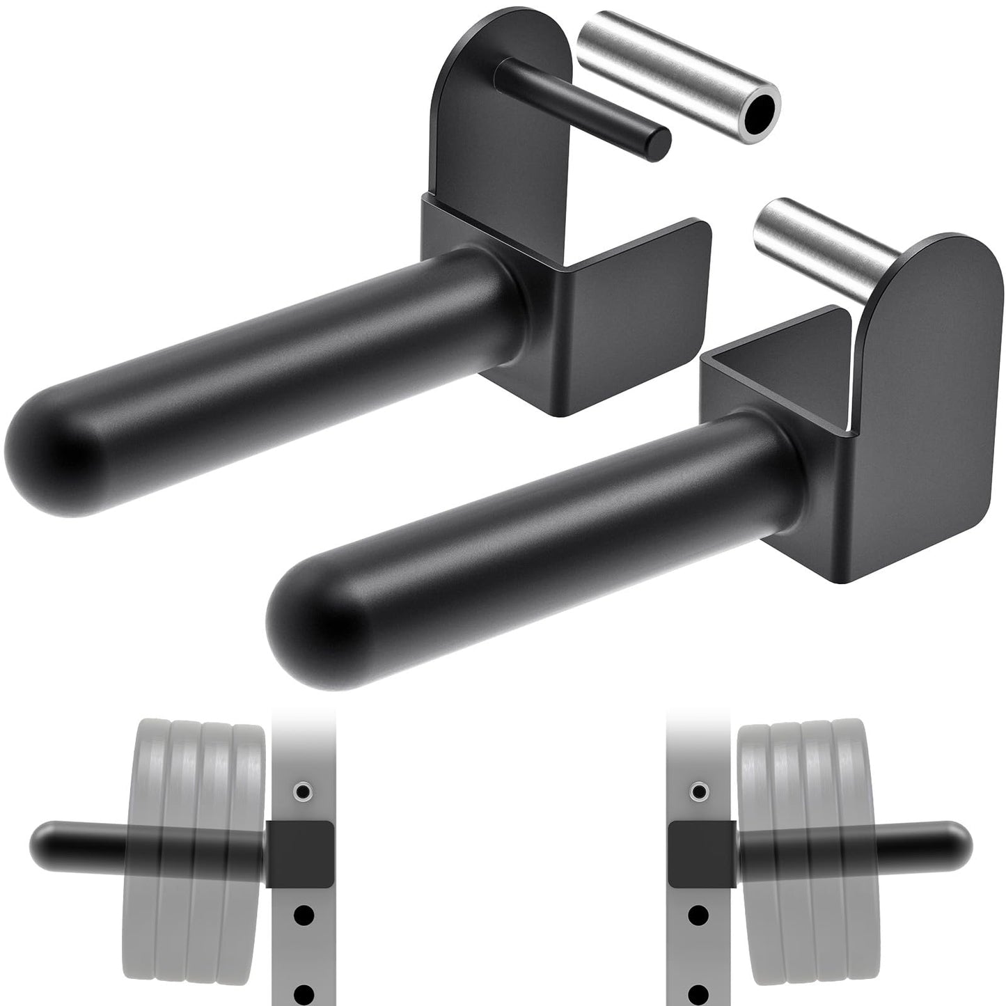Kipika 3x3 Olympic Weight Plate Holder - Heavy-Duty Steel, Fits 2" Plates on 3x3 Racks with 1" or 5/8" Holes - 300 lbs Capacity Each - Set of 2