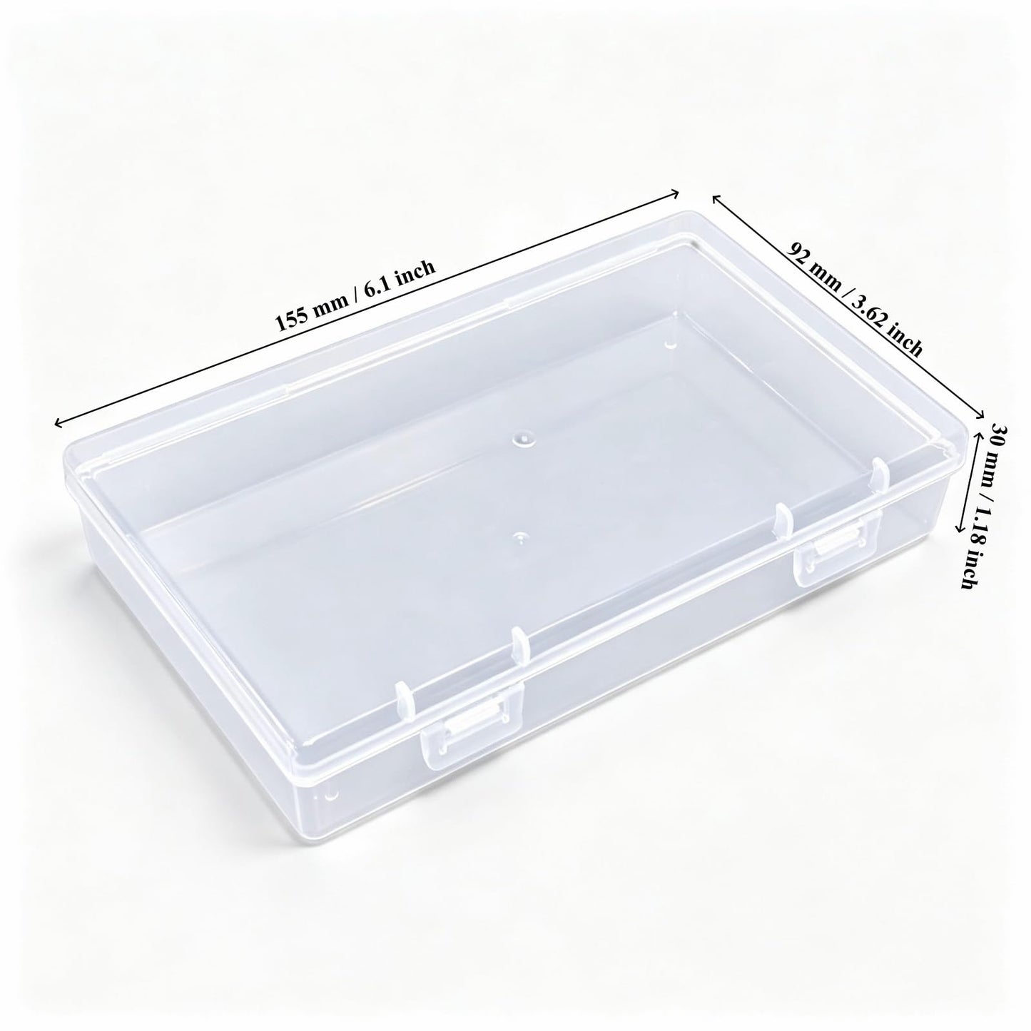 Goodma 6 Pieces Rectangular Empty Mini Clear Plastic Organizer Box