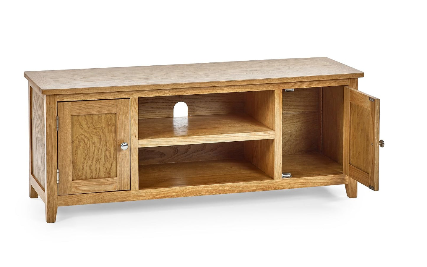 Julian Bowen Mallory TV Unit for up to 65" TVs, Oak - H50 x W127 x D40cm