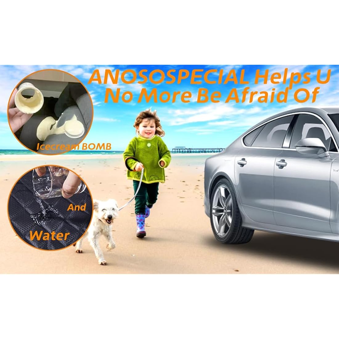 ANOSOSPECIAL Dog Car Seat Cover for Back Seat Cover for Kids,Waterproof Universal Fit Pet Rear Seat Protector for Van SUV (XL, Black)