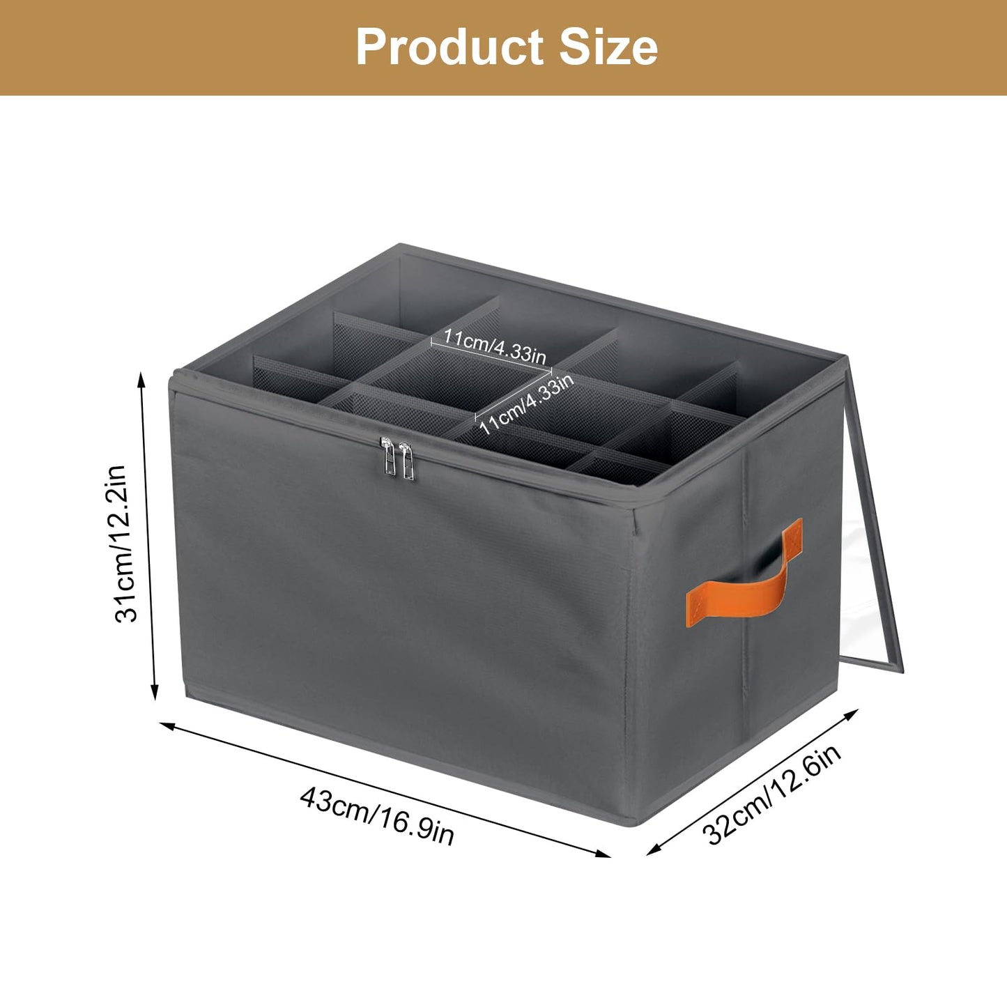 DUTIFUL Shoe Organiser Box Fits 12 Pairs Fabric Shoe Storage Box Foldable Shoes Organizer with Clear Lids Bottom Support and Reinforced Handles Shoes