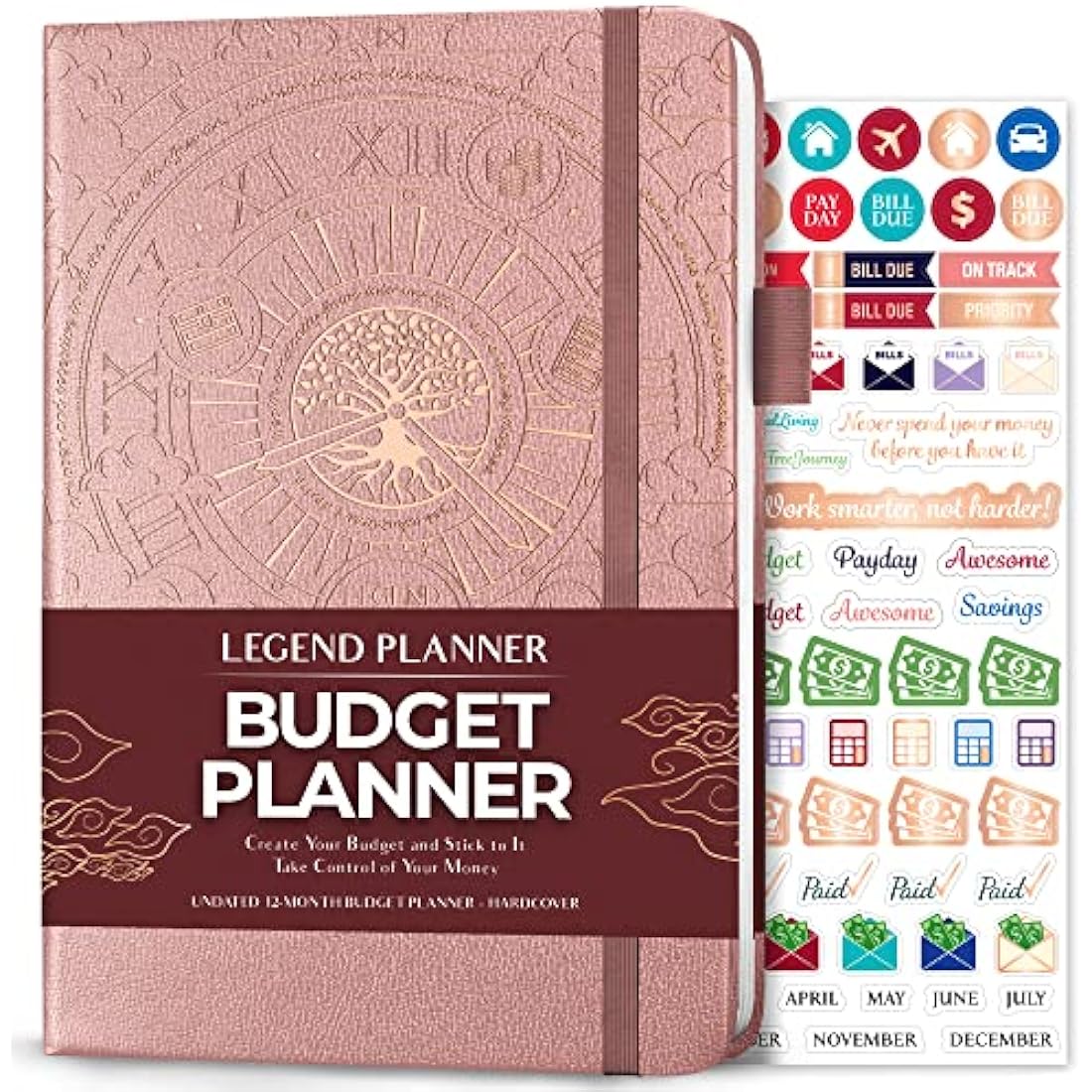 Legend Budget Planner – Financial Organizer Book. Money Account & Expense Tracker Notebook Journal for Household Monthly Budgeting (Rose Gold Gold)