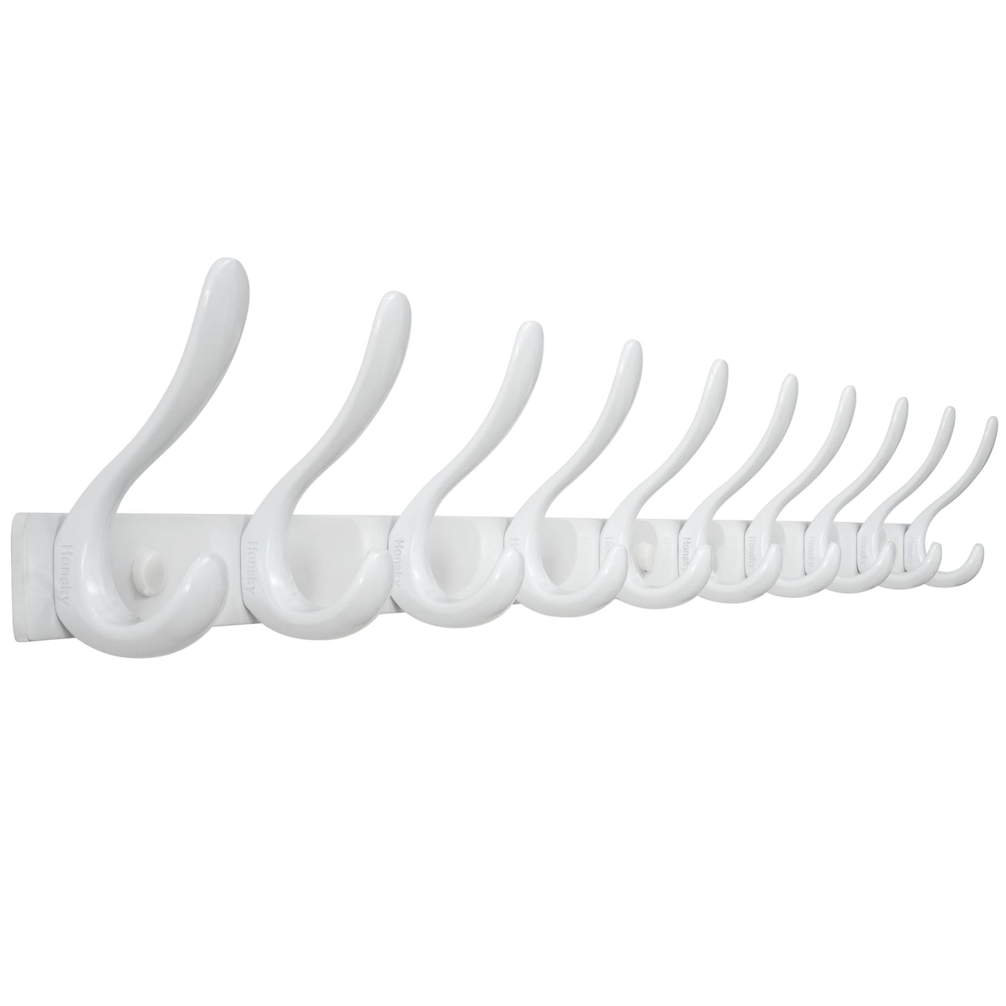 HONSKY Wall Mounted Coat Rack - 94cm Long Heavy Duty Metal 10 Double Hook, Sturdy & Space-Saving, for Hallway,Bedroom, Entryway, Holds Jackets