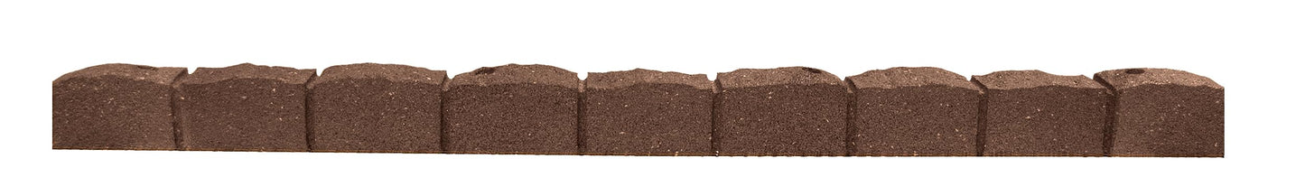 Nicoman Roman Castle Stone Garden Border 4-ft Rubber Landscape Edging Section 120cm, Earth, Pack of 2