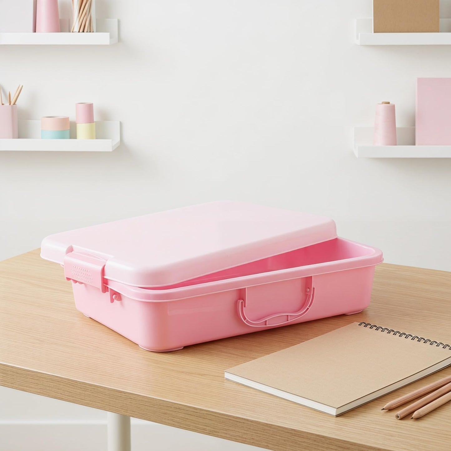 Vaguelly Portable Sandbox with Lid 13.58 Inch Handheld Sand Tray Kids Toy Storage Box for Indoor and Outdoor Use Ideal for Beach Park Trips