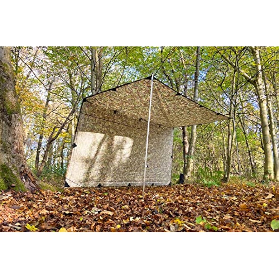 DD Hammocks - DD Tarp 3.5 x 3.5 MC - Waterproof Camouflage Camping Tarp For Lightweight Hammock Camping And Bushcraft Shelters