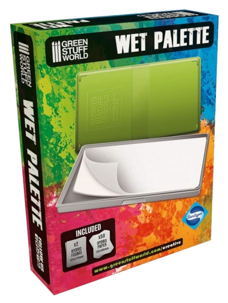 Green Stuff World Wet Palette - Wet Palette Antibacterial for Painting Miniature Figures with Acrylic Paint