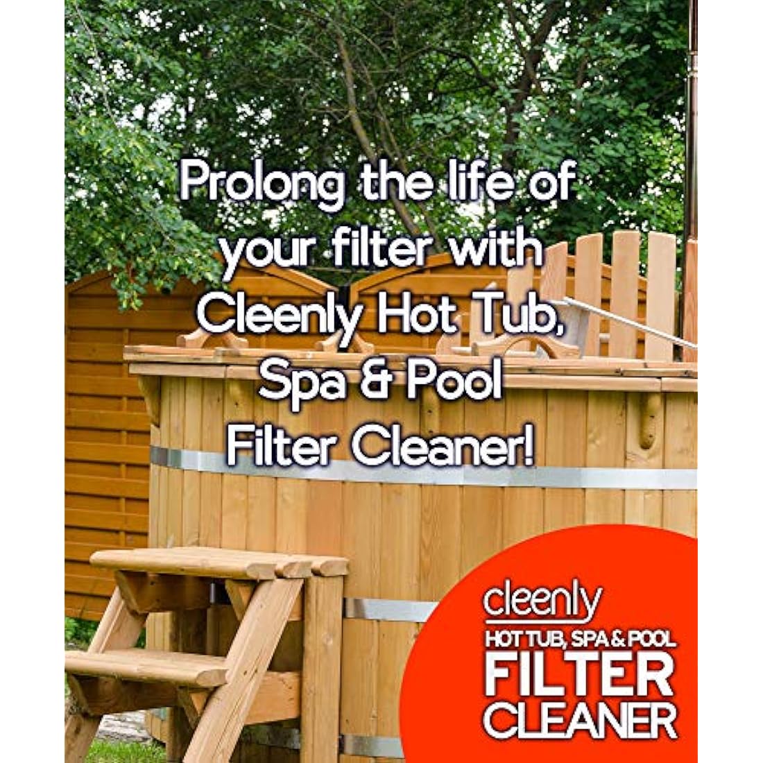 Cleenly Powerful Hot Tub Filter Cleaner Solution - for Hot Tub, Pool and Spa - Destroys, Oil, Grease, Minerals (5 Litres)