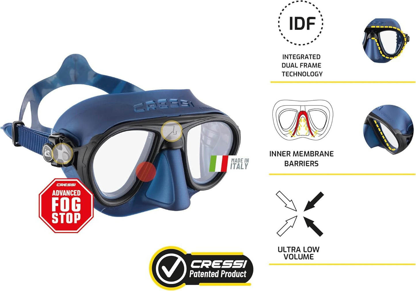 Cressi Calibro Diving Mask - Transparent, Uni