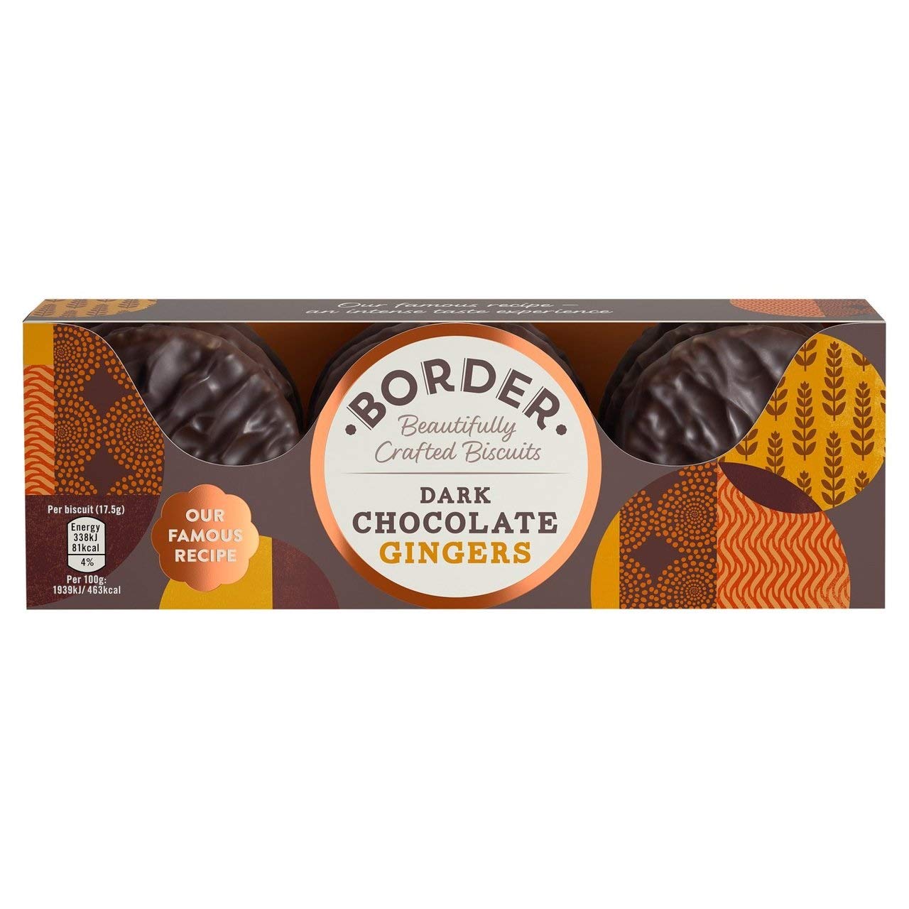 Border Dark Chocolate Gingers Biscuits 150g (Pack of 6)