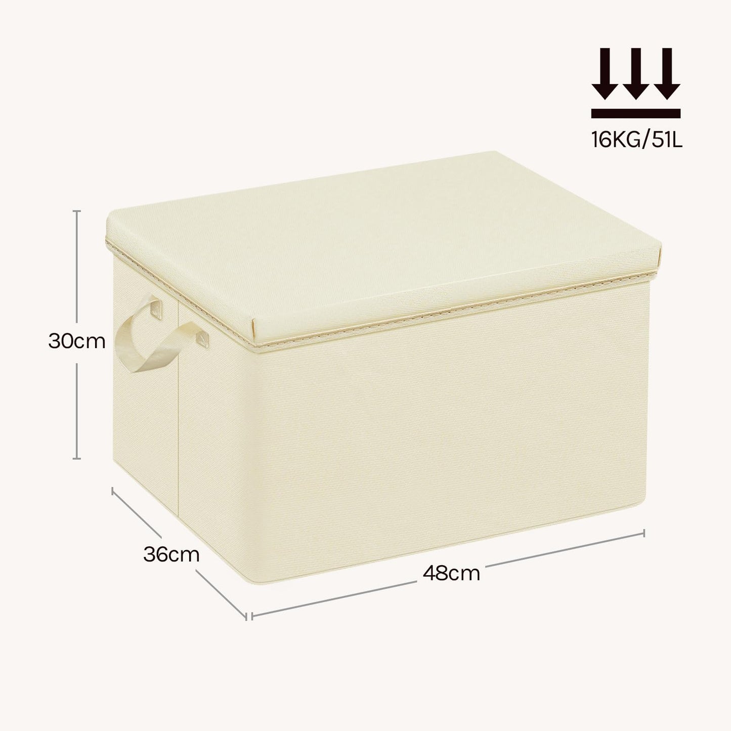 WOLTU Storage Boxes Set of 5, Storage Baskets, Storage Cubes with Handles and Lid, Fabric Folding Baskets for Shelves in Bedroom, Study