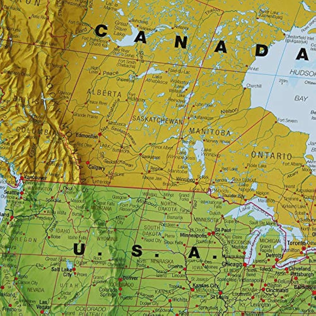 Maps International - World Map - Updated 2025 - Front Sheet Lamination - 118.9cm (w) x 84.1cm (h)